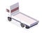 Isometric Cargo Truck. Commercial Transport. Logistics. City Object for Infographics. Car for Carriage of Goods. Back View