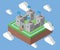 Isometric castle in the clouds