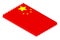 Isometric caution floor sign in row, China national flag shape concept design illustration