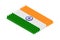 Isometric caution floor sign in row, India national flag shape concept design illustration