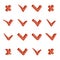 Isometric check marks tick cross icons set vector illustration