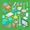 Isometric Chemical Research Elements Set