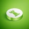 Isometric Chess icon isolated on green background. Business strategy. Game, management, finance. White circle button