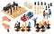 Isometric Chess Playing Set