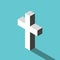 Isometric Christian cross, flat