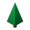 Isometric Christmas tree isolated on white background. Pyramid shaped isometric tree. Low poly vector illustration