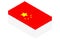 Isometric cigarette in row, China national flag shape concept design illustration