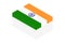 Isometric cigarette in row, India national flag shape concept design illustration