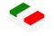 Isometric cigarette in row, Italy national flag shape concept design illustration