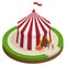 Isometric Circus tent and children. Vector illustration