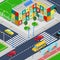 Isometric City School Building with Football Playground School Bus and Scholars