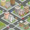 Isometric Cityscape. Isometric Buildings. Isometric Houses