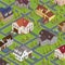 Isometric Cityscape. Isometric Buildings. Isometric Houses