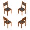 Isometric Classic Wooden chair. Isolated isolated illustration.
