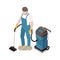 Isometric Cleaner Illustration