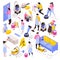 Isometric Cleaning Icon Set