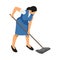 Isometric Cleaning Service Worker