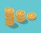 Isometric coin stacks, decrease