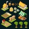 Isometric Colored Game Icon Set