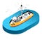 Isometric Commercial Fishing Boat