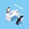 Isometric concept of hr-manager work.