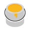 Isometric construction bucket color repair work tool and equipment flat style icon design