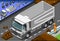 Isometric Container Truck in Front View