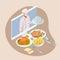 Isometric Cooking Education Online. Professional cooking. Home-cooked meal