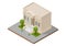 Isometric court building