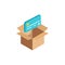 Isometric Credit card in box