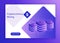 Isometric crypto mining concept banner. Concept of cryptocurrency mining. Vector Illustration with robotic organism.