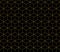 Isometric cube gold line seamless pattern on black background.