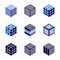 Isometric cubic design elements. 3D icons set