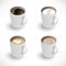 Isometric Cups of coffee assortment set