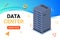 Isometric data center technology server backup big block storage digital database website