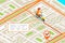 Isometric delivery city street road map urban place landmark town 3d flat design vector illustration