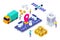 Isometric Delivery System Tracking Modern Illustration