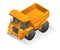 Isometric design concept illustration. big truck transporting mining products