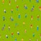 Isometric Disabled People Characters Seamless Pattern Background. Vector