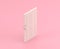 Isometric door 3d Icon in flat color pink room,single color white, cute toylike household objects, 3d rendering