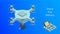 Isometric Drone Fast Delivery. Dron flying with action video camera and remote