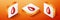 Isometric Drop icon isolated on orange background. Orange square button. Vector