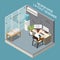 Isometric Editorial Office Illustration