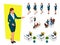 Isometric elegant business women in formal clothes. Base wardrobe, feminine corporate dress code. Business negotiations