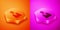 Isometric Employee icon isolated on orange and pink background. Head hunting. Business target or Employment. Human