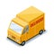 Isometric express cargo truck transportation delivery of goods concept, logistics. Fast delivery or logistic transport