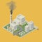 Isometric of factory. Vector illustration decorative design