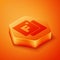 Isometric Fahrenheit icon isolated on orange background. Orange hexagon button. Vector