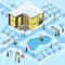 Isometric Family On Winter Holidays Template