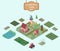 Isometric Farm Elements Set